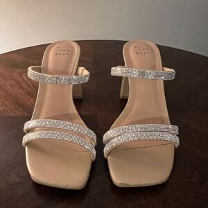 Silver sandal heels